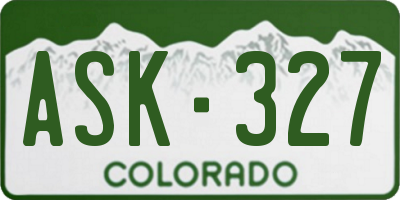 CO license plate ASK327
