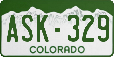 CO license plate ASK329