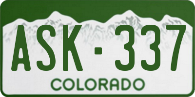 CO license plate ASK337