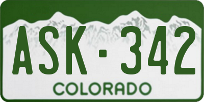 CO license plate ASK342