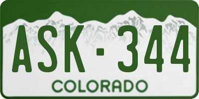 CO license plate ASK344
