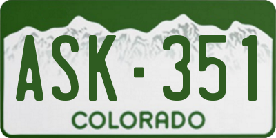 CO license plate ASK351
