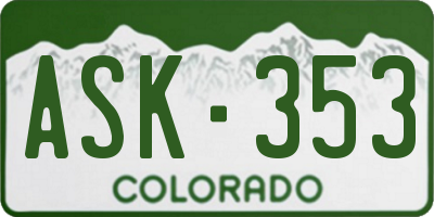 CO license plate ASK353