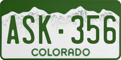 CO license plate ASK356
