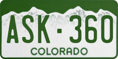 CO license plate ASK360