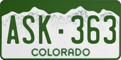 CO license plate ASK363