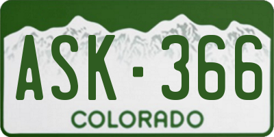 CO license plate ASK366