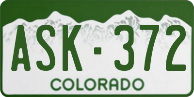 CO license plate ASK372