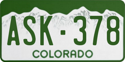 CO license plate ASK378