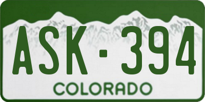 CO license plate ASK394