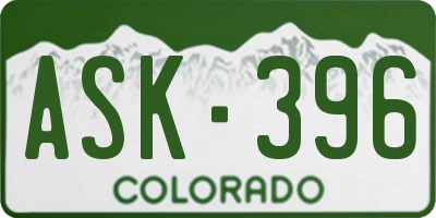 CO license plate ASK396