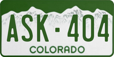 CO license plate ASK404