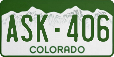 CO license plate ASK406