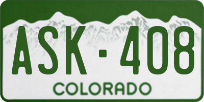 CO license plate ASK408