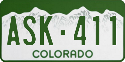 CO license plate ASK411