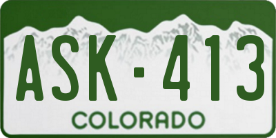 CO license plate ASK413