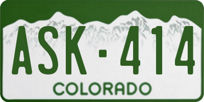 CO license plate ASK414