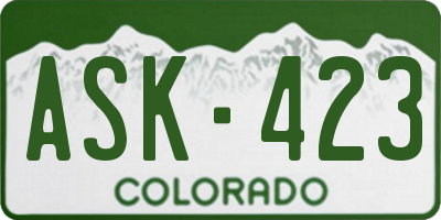 CO license plate ASK423