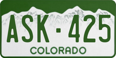 CO license plate ASK425
