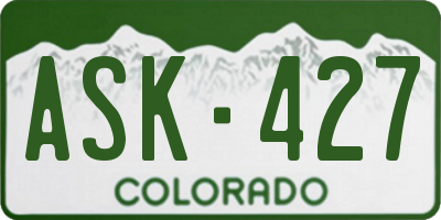 CO license plate ASK427