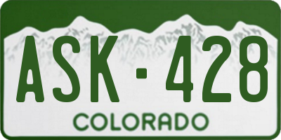CO license plate ASK428