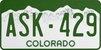 CO license plate ASK429