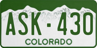 CO license plate ASK430