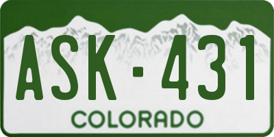 CO license plate ASK431