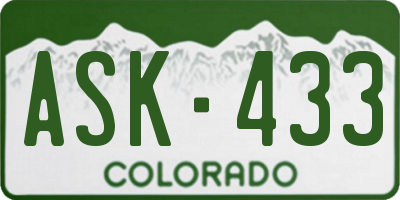 CO license plate ASK433