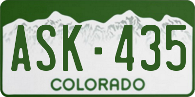 CO license plate ASK435