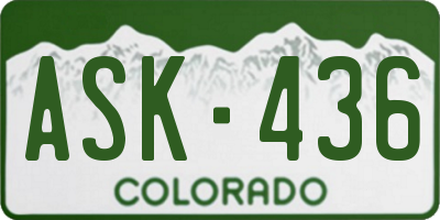CO license plate ASK436