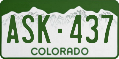 CO license plate ASK437