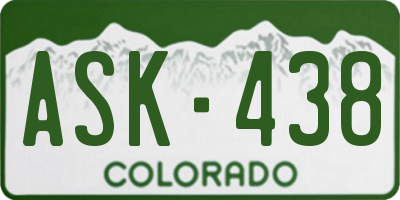 CO license plate ASK438