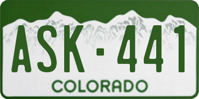 CO license plate ASK441