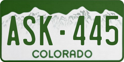CO license plate ASK445