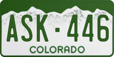 CO license plate ASK446