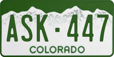 CO license plate ASK447