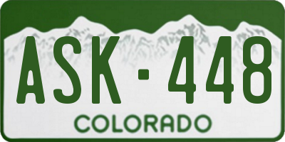 CO license plate ASK448