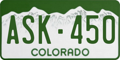 CO license plate ASK450