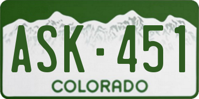 CO license plate ASK451