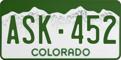 CO license plate ASK452