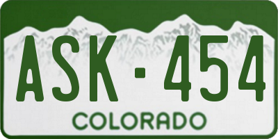 CO license plate ASK454