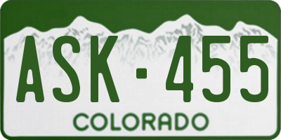 CO license plate ASK455