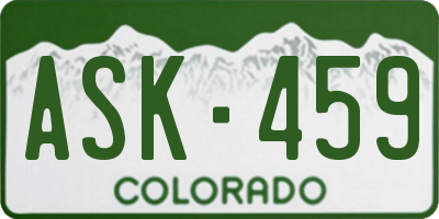 CO license plate ASK459