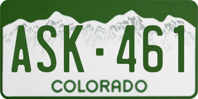 CO license plate ASK461