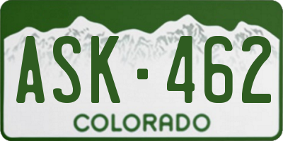 CO license plate ASK462