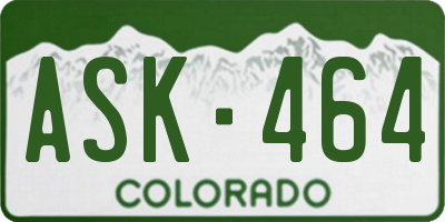 CO license plate ASK464