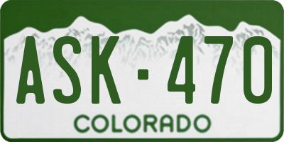 CO license plate ASK470