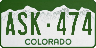 CO license plate ASK474