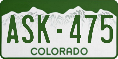 CO license plate ASK475